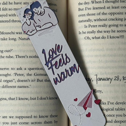 Love Feels Warm – Romantic Quote Bookmark - the3dpenguin